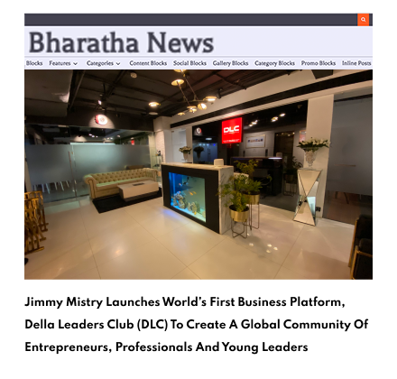 Bharatha News featuring Della Leaders Club - Jimmy Mistry Launches World’s First Business Platform