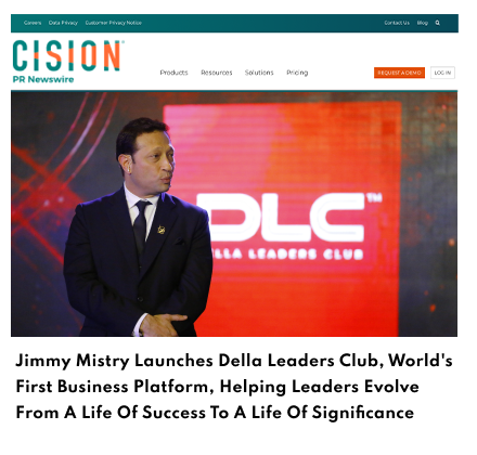 CISION featuring Della Leaders Club - Jimmy Mistry Launches World’s First Business Platform, DLC