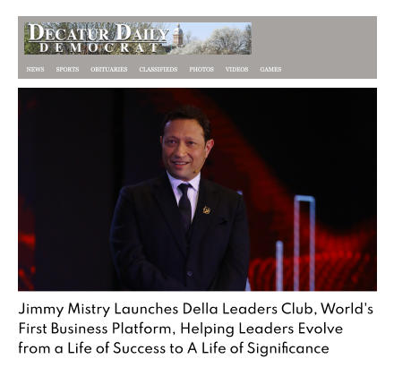 Decatur Daily Democrat Indiana featuring Della Leaders Club - Jimmy Mistry launches DLC World's First Business Platform