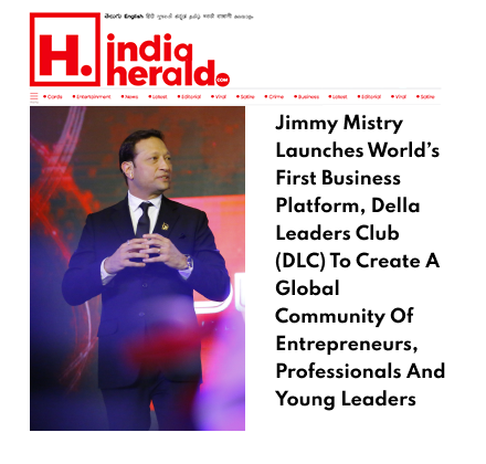 India Herald featuring Della Leaders Club - Jimmy Mistry Launches World’s First Business Platform, DLC