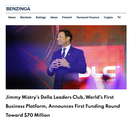 Benzinga Herald Featuring Della Leaders Club - Jimmy Mistry Launches World’s First Business Platform