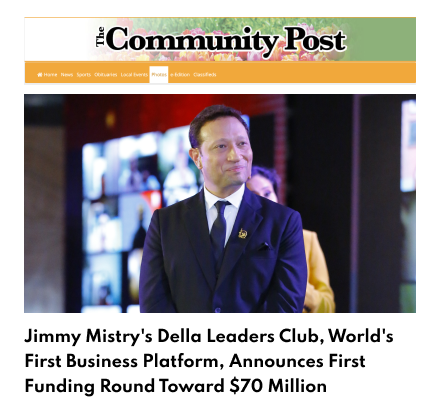 Community Post Featuring Della Leaders Club - Jimmy Mistry Launches World’s First Business Platform