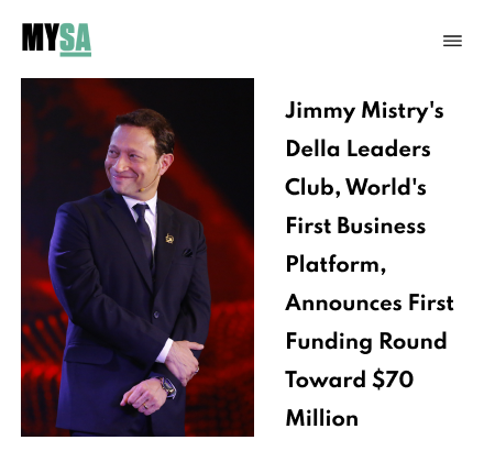 My Sanantonio featuring Della Leaders Club - Jimmy Mistry Launches World’s First Business Platform