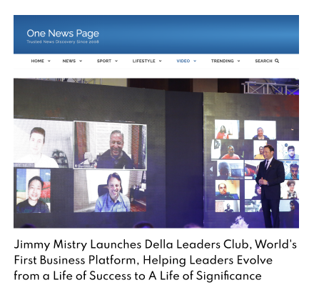 One News Page United States featuring Della Leaders Club - Jimmy Mistry launches DLC World's First Business Platform
