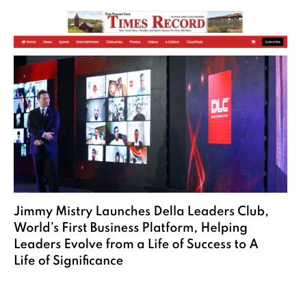 Valley City Times Record North Dakota featuring Della Leaders Club - Jimmy Mistry launches DLC World's First Business Platform