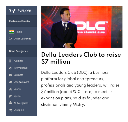 Web Josh featuring Della Leaders Club - DLC to raise $7 million
