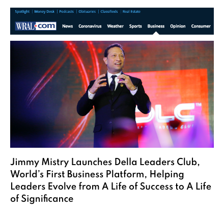 WRAL TV CBS 5 Raleigh North Carolina featuring Della Leaders Club - Jimmy Mistry launches DLC World's First Business Platform