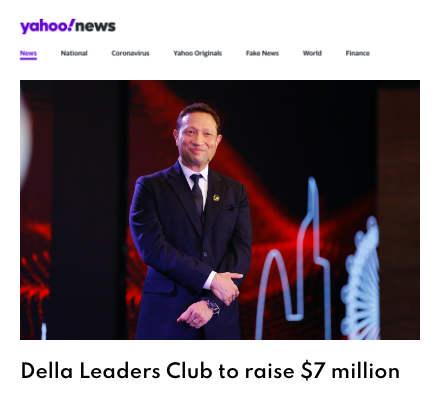 Yahoo News featuring Della Leaders Club - Jimmy Mistry launches world's first business platform, DLC